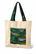 Sac cabas en toile avec pagne wax africain –