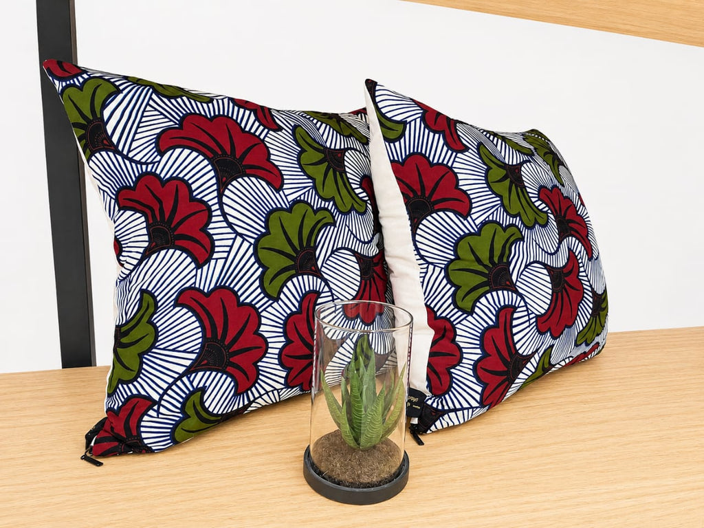 Lot de 2 housses de coussin en wax – 45 × 45 cm