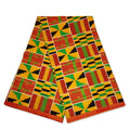 6 yards - Tissu Kente africain imprimé vert et jaune KENTE Ghana wax cloth AF-4005 - 100% coton