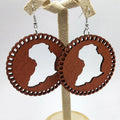 Boucles d'oreilles pendantes en bois | Cercle en bois du continent africain