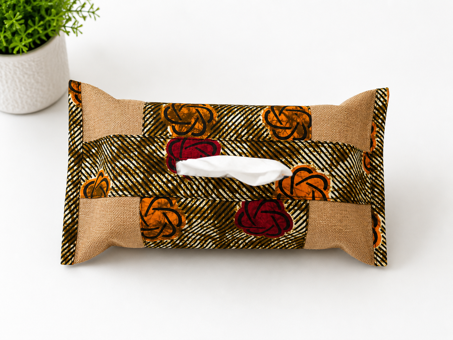 Housse de boîte à mouchoirs – Collection Wax Élégance
