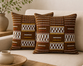 Lot de 2 housses de coussin Bogolan – Motifs africains chics