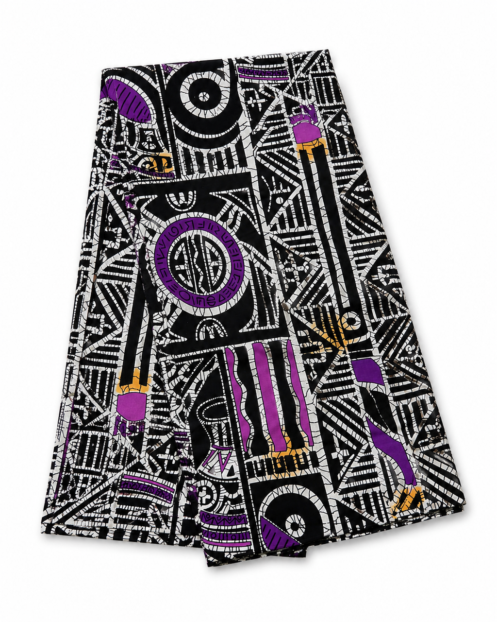Pagne wax africain avec motifs graphiques imprimés