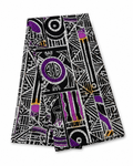 Pagne wax africain avec motifs graphiques imprimés