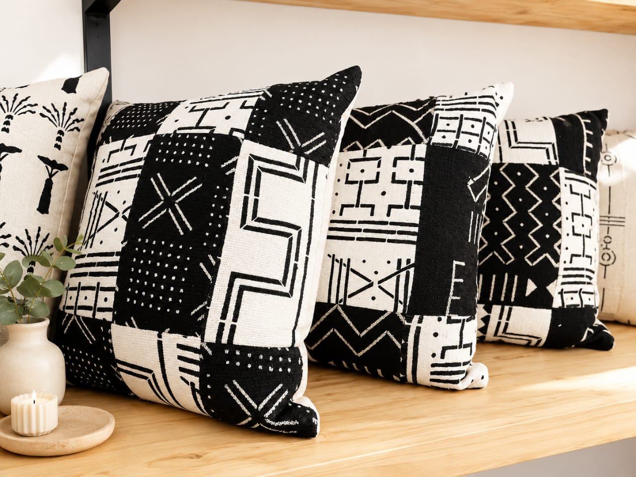 Housse de coussin décorative en wax – Vendue sans coussin