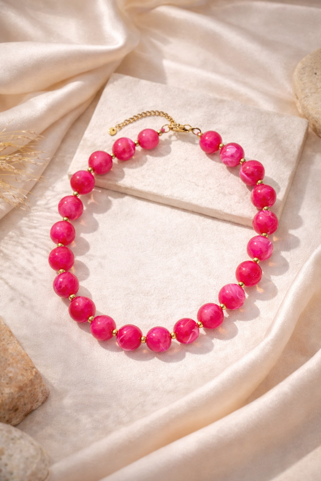 Collier Perles Roses