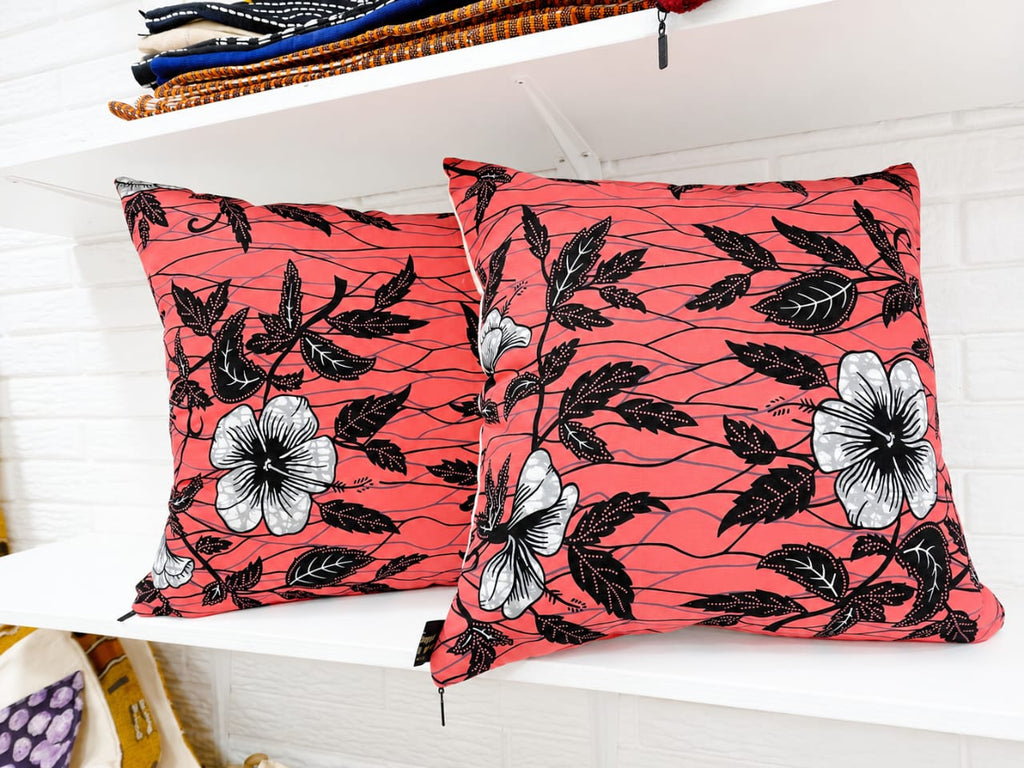 Lot de 2 housses de coussin en wax – 45 × 45 cm