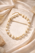 Collier Perles Ivoire Marbrées